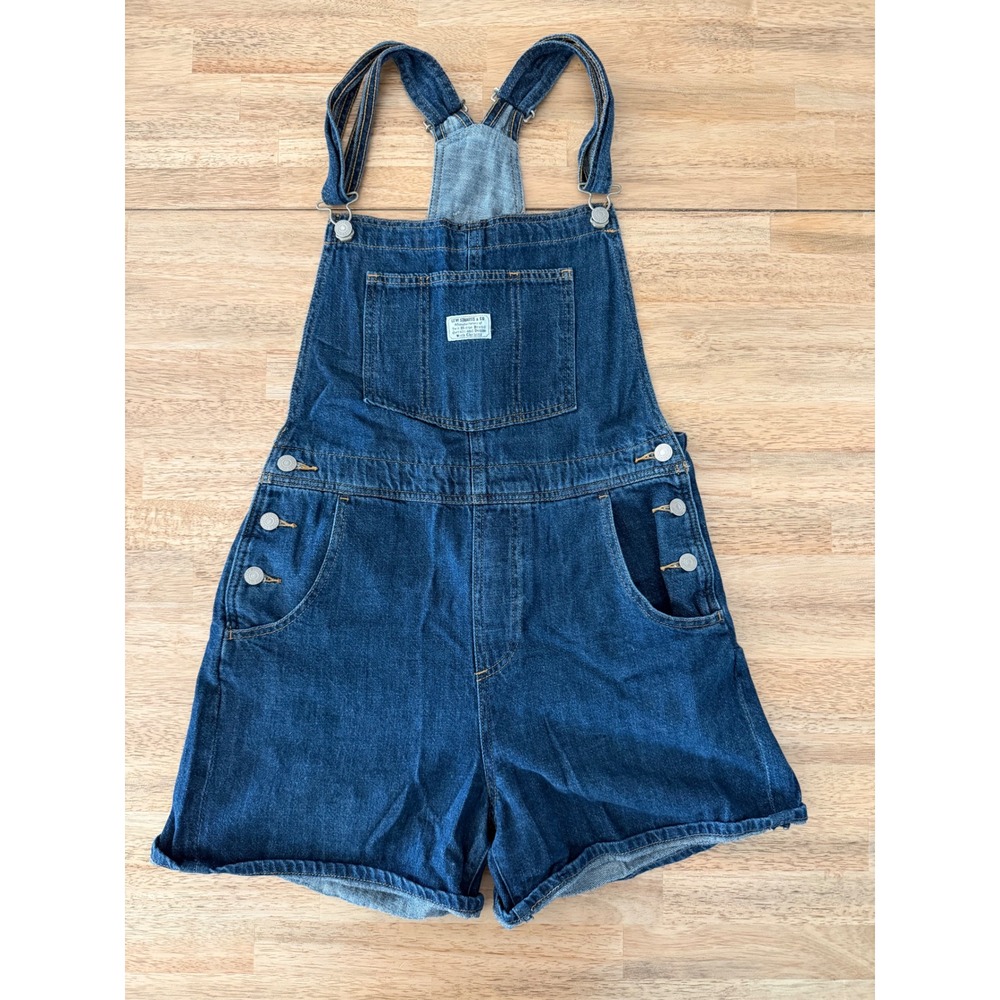 Levi Strauss & Co Womens Denim Shortalls Medium Wash Overalls 52333-0000 Size M